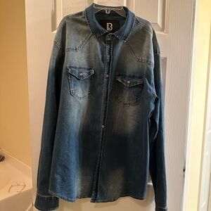 Brandit Riley Denim Shirt Jacket EUC Like New XXL